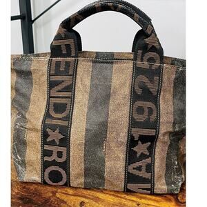 Fendi Mini Pequin Stripe Tote Bag w/COA